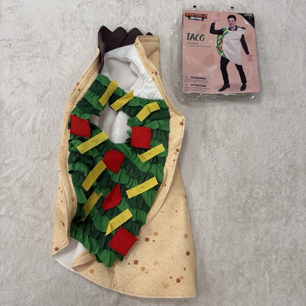 Spooktacular Creations Taco Costume Adult Large NWT Pullover One Piece